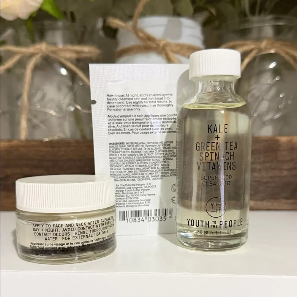 New Youth To The People Superfood Skincare Trio Skincare Set Travel Set - NIB